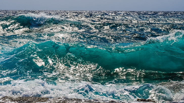 wave, foam, spray, sea, nature, wind, power
