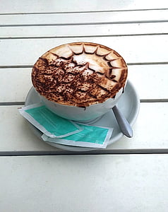 Cappuccino, kahvi, kahvila kuppi, sisustettu kahvila, Cup, Aamiainen, kahvi - juoma