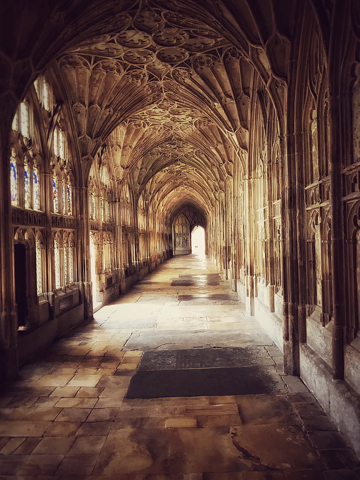 cathedral, cloisters, harry potter, church, religion, landmark, building