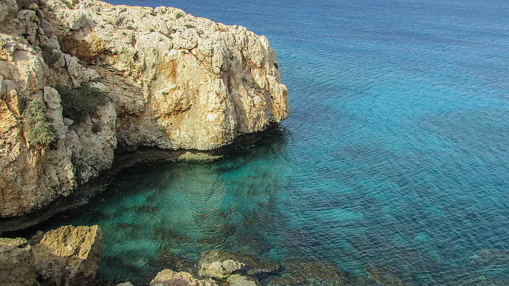 Cypern, Cavo greko, nationalparken, klippkust, kusten