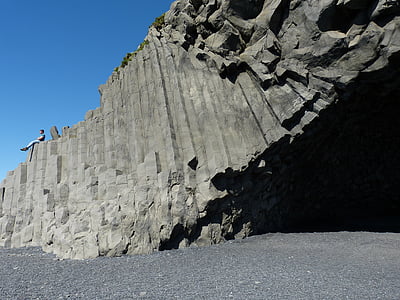 Исландия, пляж, песок, черный камень, рок, камни, Лава