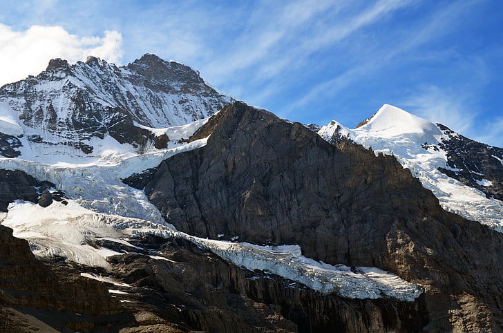 alpski, visoke Alpe, ledenjak, Djevica, planine, stijena, krajolik