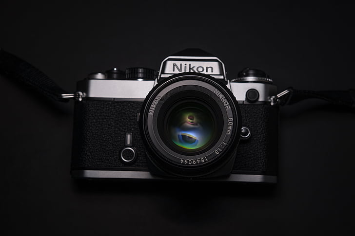 Черно, камера, леща, фотография, Nikon, камера - фотографско оборудване, фотография палитри