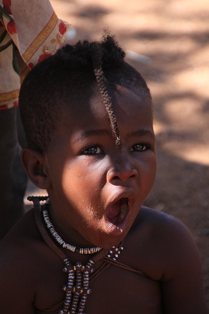 Namibia, anak, hitam, warna, himba, Afrika, masyarakat adat