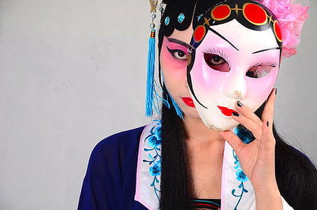 Òpera de Beijing, màscara, Xina, dona, maquillatge, com jo, estil