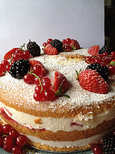 torta, születésnapi torta, meztelen torta, desszert, édes, élelmiszer, fél