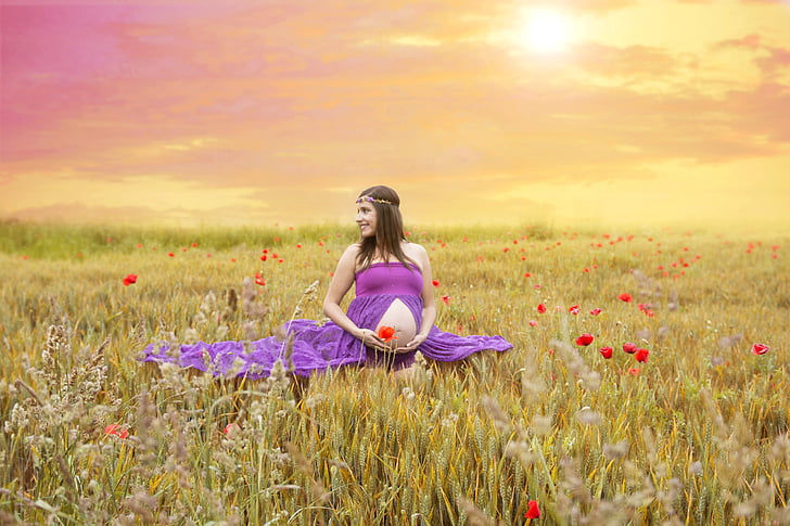 pregnancy, forest, women, beautiful, happy, love, happiness