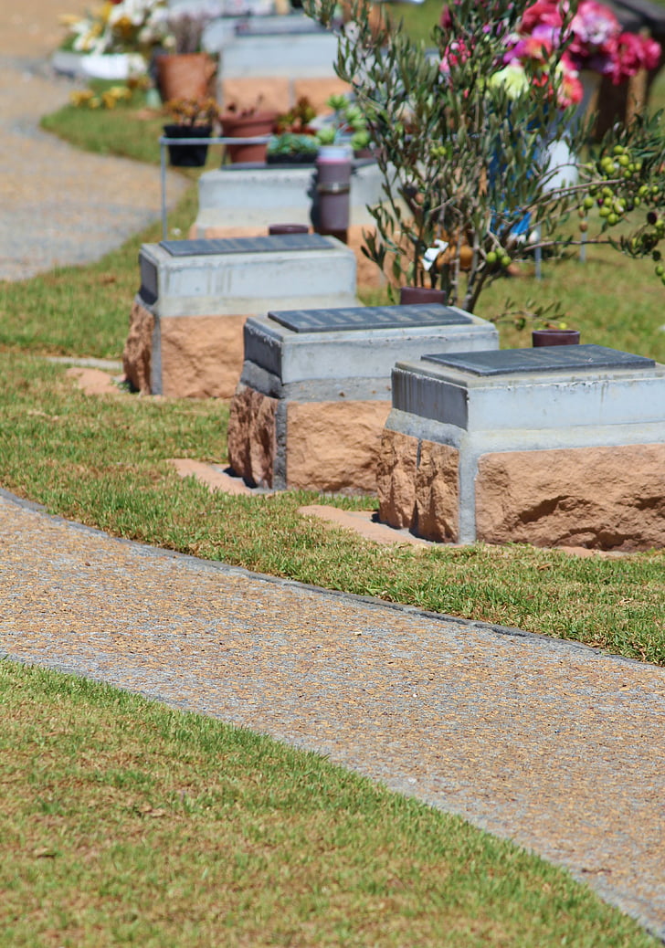 Graves, urn mezar, mezarlığı, uzakta, Bahçe