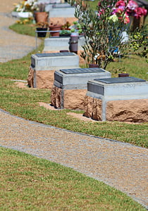 Graves, urn tomb, temető, el, kert