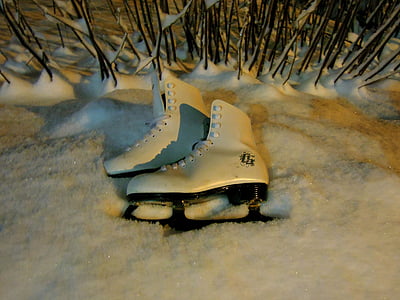 schaatsen, sneeuw, twee, een paar, het land, winter, hobby