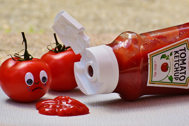 tomater, ketchup, trist, mat, Veggie, deilig, spise