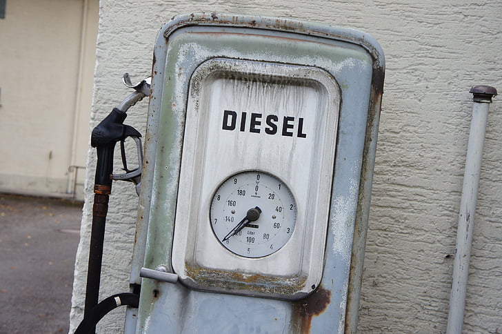 gamle gas pumpe, diesel, gas pumpe, brændstofpumpe, gamle, tanke op, historisk set