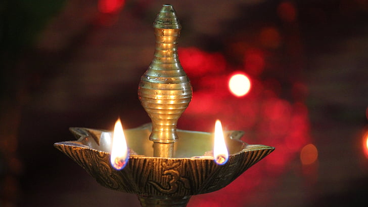 ランプ, インド, 寺, diya, 伝統的です, ヒンドゥー教, 宗教