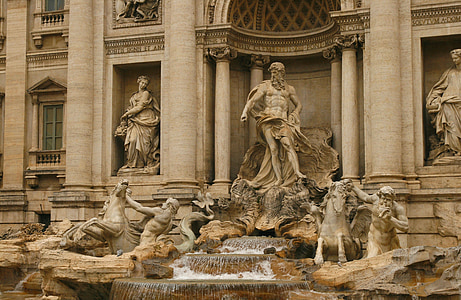Fontana, Trevi, statue de, Rome, la rome antique, eau, capital