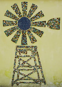 Veterný mlyn, tradičné, Mozaika, Famagusta, Cyprus