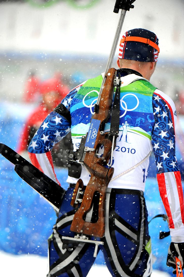 Biathlon, pesaing, atlet, Ski, lintas negara, senapan, olahraga