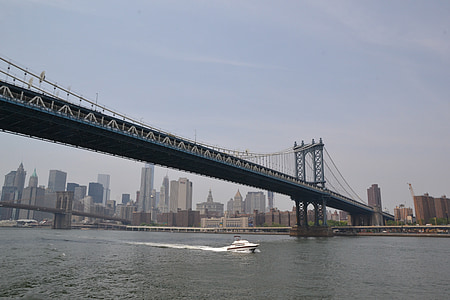 Most, visutý most, Panorama, loď, řeka