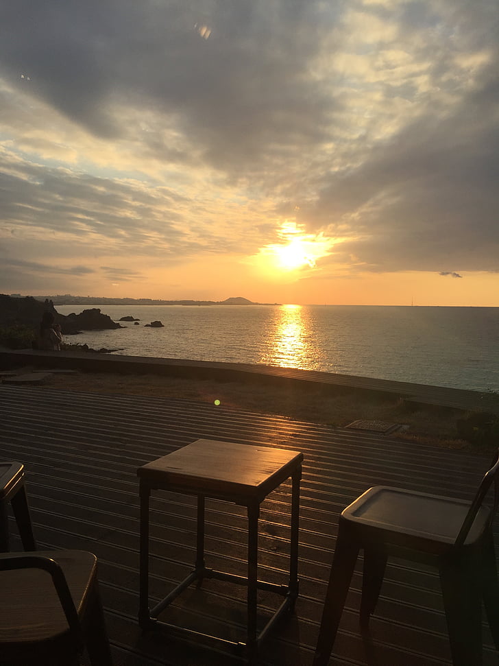Isla de Jeju, hacer una pausa, resplandor, mar