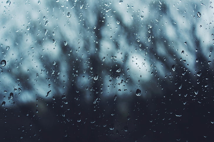 våd, glas, mørk, regn, vand, dråber, regndråbe