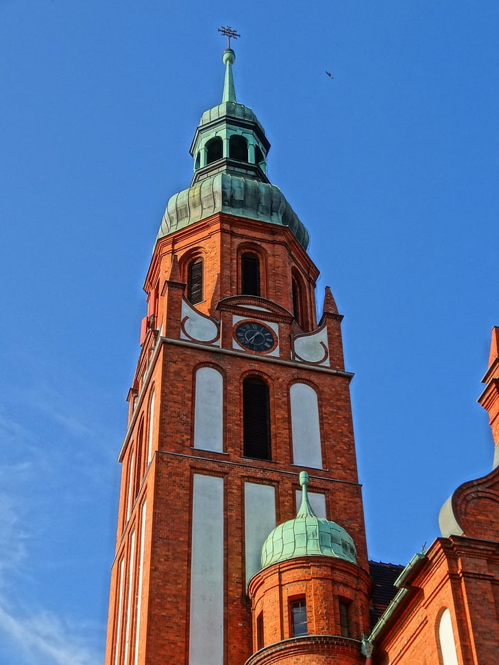 holy trinity church, bydgoszcz, tower, religious, building, architecture, monument