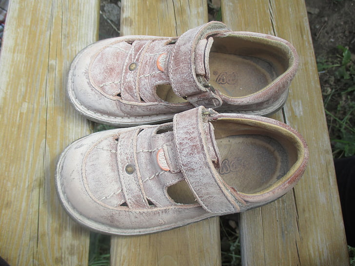 shoes, child, dust, sand, play, enjoy, sandals