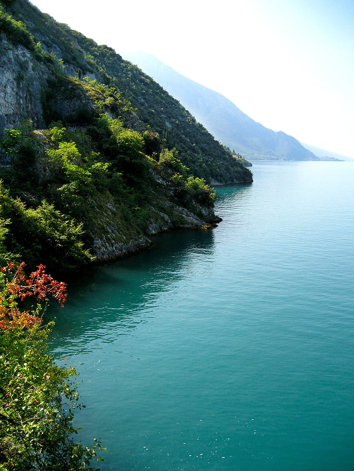 Lago di Garda, banka, Bluff, Itálie, voda, Rock