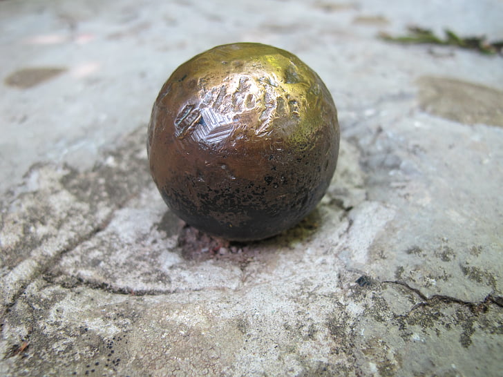ball, brass, sculpture