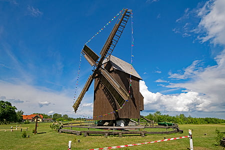 post mill, zwochau, saxony, germany, windmill, mill, gantry mill