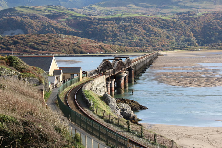 chemin de fer, pont, au pays de Galles