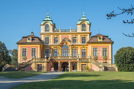 uzavreté obľúbené, Ludwigsburg, Nemecko, hrad, blühendes baroková, Park, Baden württemberg, Architektúra