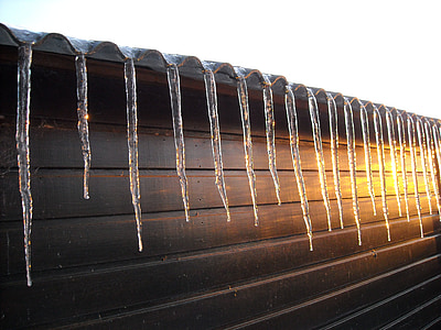 icicles, ice, sunset, winter, nature, frozen, frost