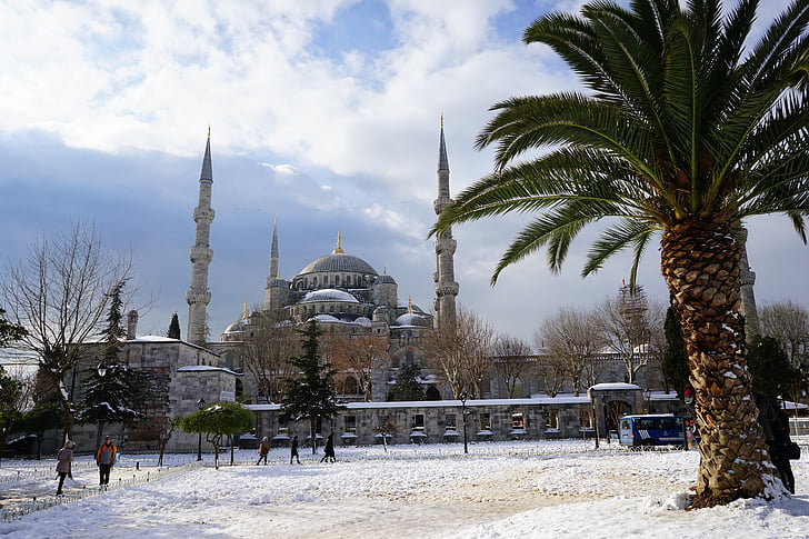 moskeija, lumi, Turkki