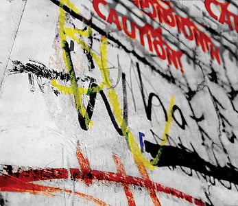 Graffiti, atti di vandalismo, urbano, grunge, vernice, disegno, colore