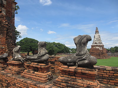 Thailandia, Phra nakhon, Ayutthaya, rimane, acient, Tempio