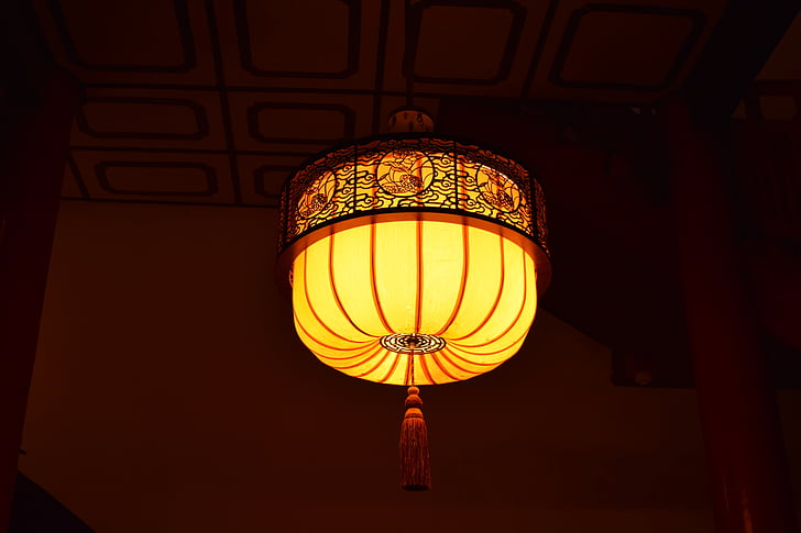 xi'an, the big wild goose pagoda, lantern