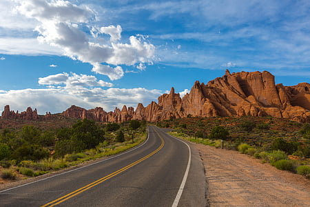 Road, Utah, Park, Yhdysvallat, maisema, matkustaa, Luonto