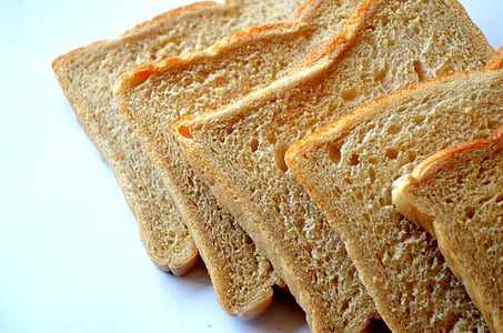 ขนมปัง, ชิ้น, ขนมปังสำหรับปิ้ง, อาหาร, โภชนาการ, สีขาว, รับประทานอาหาร