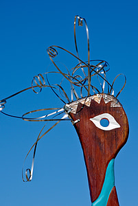 sculpture, art, bird, head, abstract, eye, contemporary