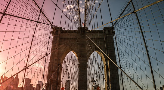 Brookly híd, New York-i, híd, utazás, turisztikai, NYC, Manhattan