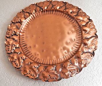 copper plate, design, wall plate, metal