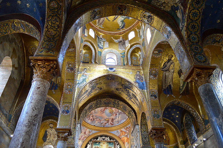 Palerme, Église de la Martorana, mosaïques, byzantine