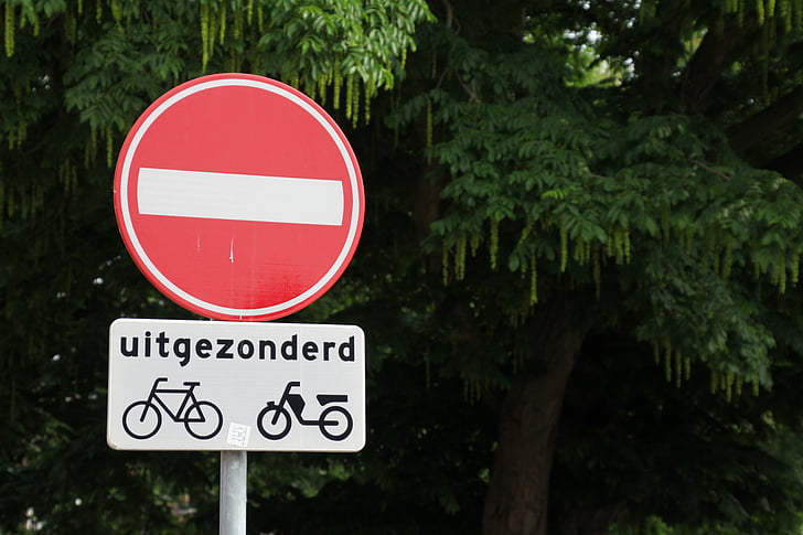 verbotsschild, prohibitory, bike, wheel, street sign, bicycles, note
