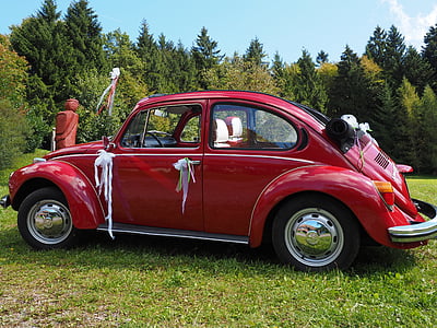 VW beetle, samochód ślubny, Automatycznie, Oldtimer, VW, pojazd, Classic