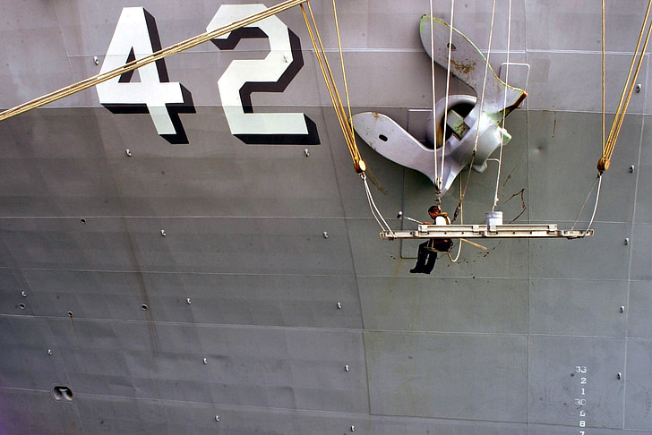 anchor maintenance, naval, ship, painting, work, hull, refurbish