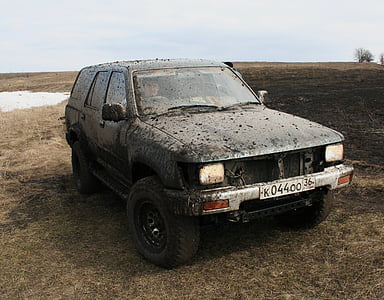 smuts, Ryssland, Jeep, bil, landsbygd