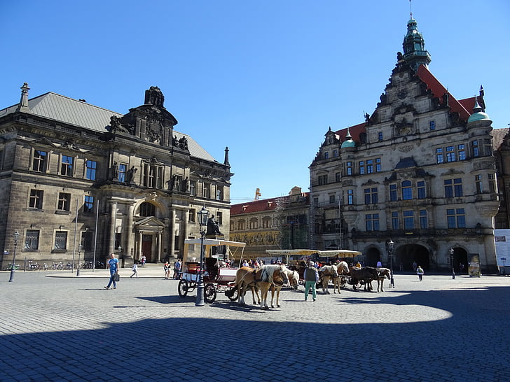 Dresden, statue, Tyskland, Elben, staudegarten, Zwinger, Frauenkirche