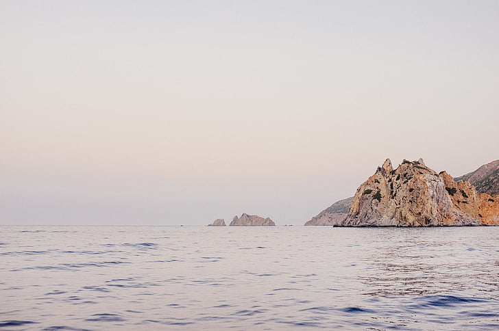 Costa, litoral, náutico, pedras, face da rocha, penhasco, cruzeiro