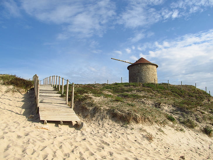 Portugal, Küste, Tourismus, Mühle, Meer, Natur, Strand