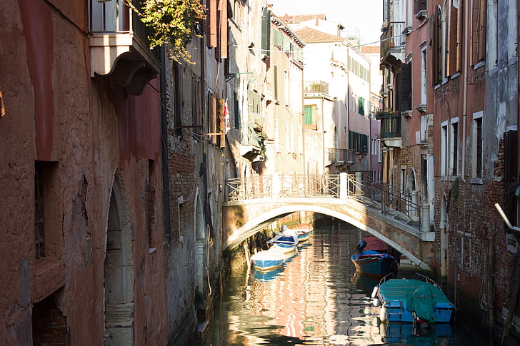 Италия, Венеция, канал, Архитектура, Река, Старый город, Гондола
