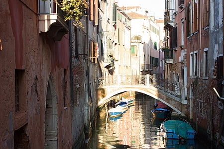 Italien, Venedig, kanal, arkitektur, floden, gamla stan, gondol